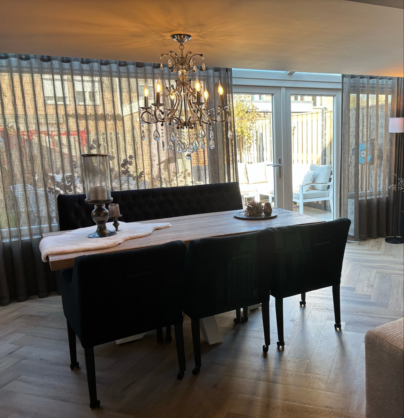 Complete eetkamerset - eettafel, eetkamer bank en stoelen, Huis en Inrichting, Complete eetkamers, Ophalen, Zo goed als nieuw