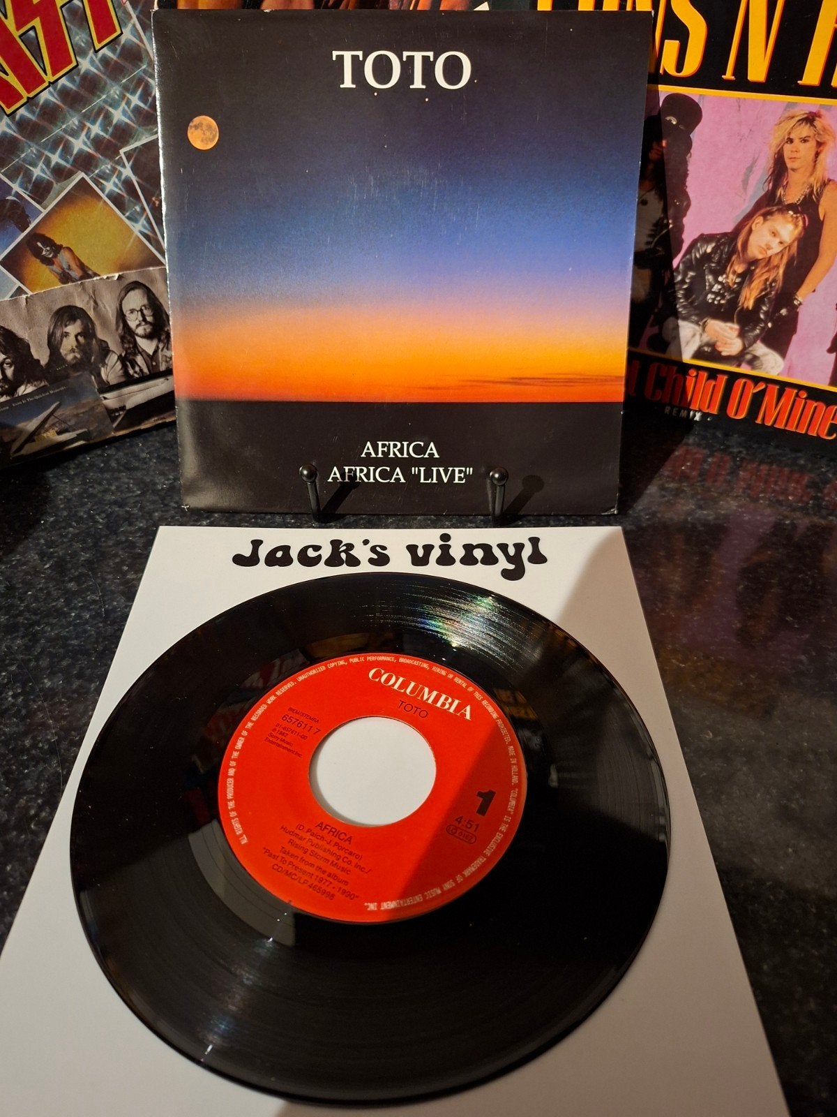 Toto - Africa / Africa "Live" 7 inch vinyl single  1991, Pop, 7 inch, Ophalen of Verzenden, Zo goed als nieuw