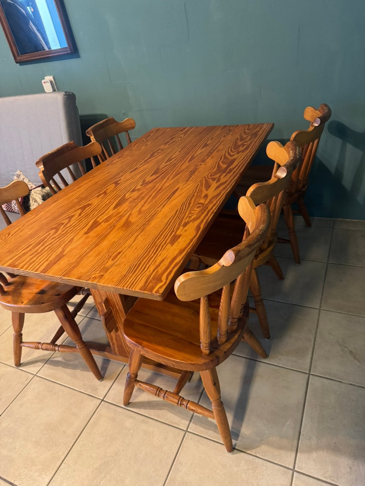 Eettafel met 6 stoelen €185, Ophalen, Zo goed als nieuw, 4 tot 6 stoelen
