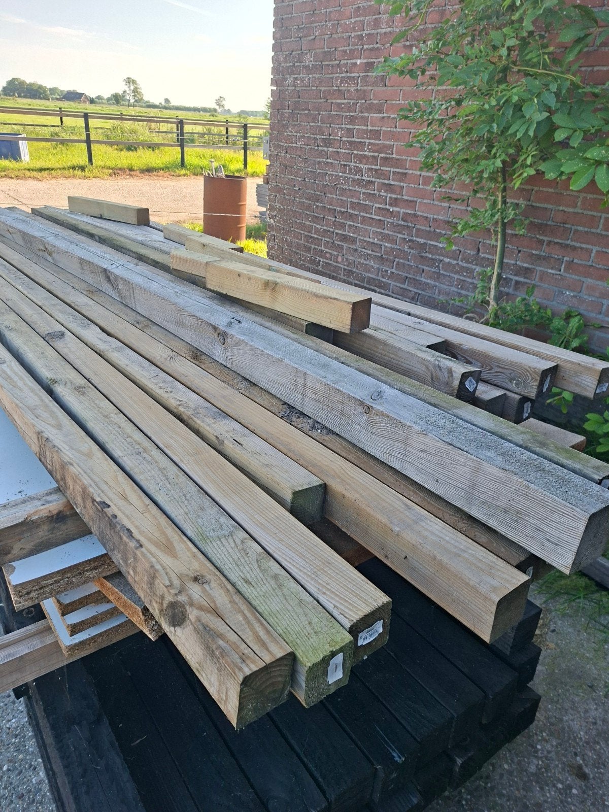 20 Geïmpregneerde Grenen Palen 68 x 68(B-keus) - Partij, Ophalen of Verzenden