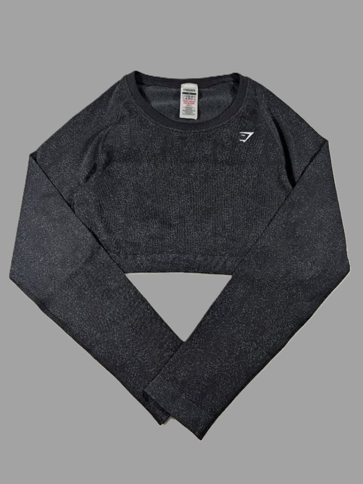 Gymshark | adapt | crop top | XL | zwart | longsleeve, Zwart, Maat 46/48 (XL) of groter, Nieuw, Ophalen of Verzenden