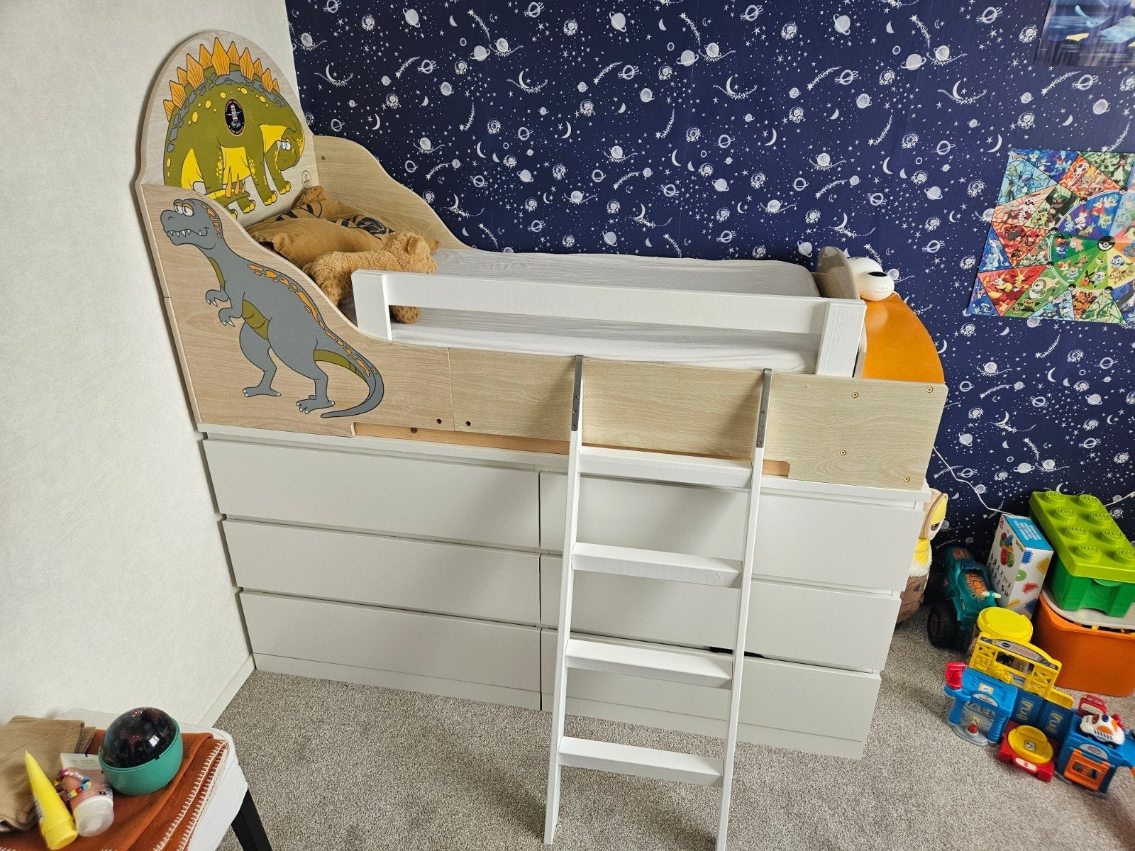 Peuterbed 70x140cm dino, Ophalen, Gebruikt, Overige typen