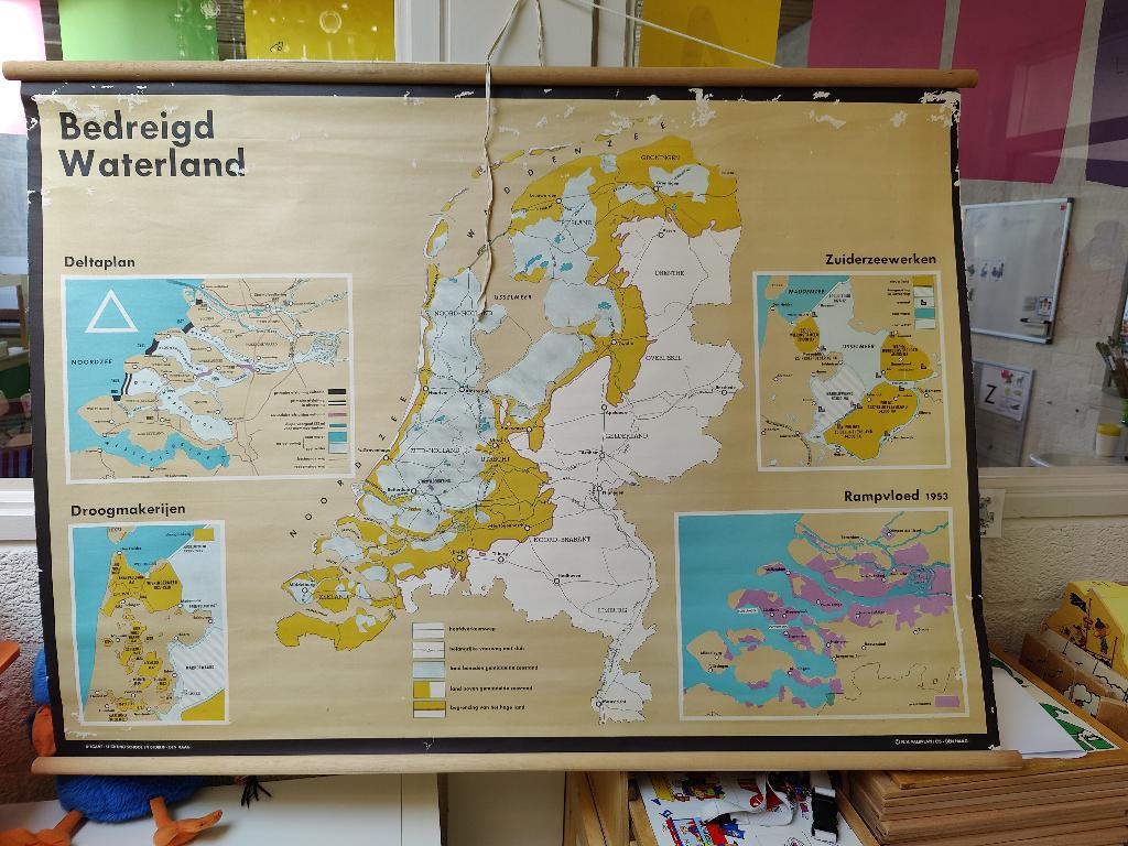 Schoolkaart Bedreigd Waterland nr 9, Ophalen of Verzenden, Aardrijkskunde