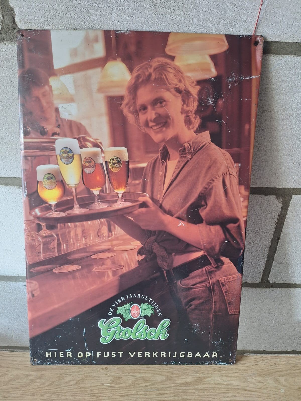 blikken grolsch wandbord, Ophalen, Reclamebord, Plaat of Schild, Grolsch