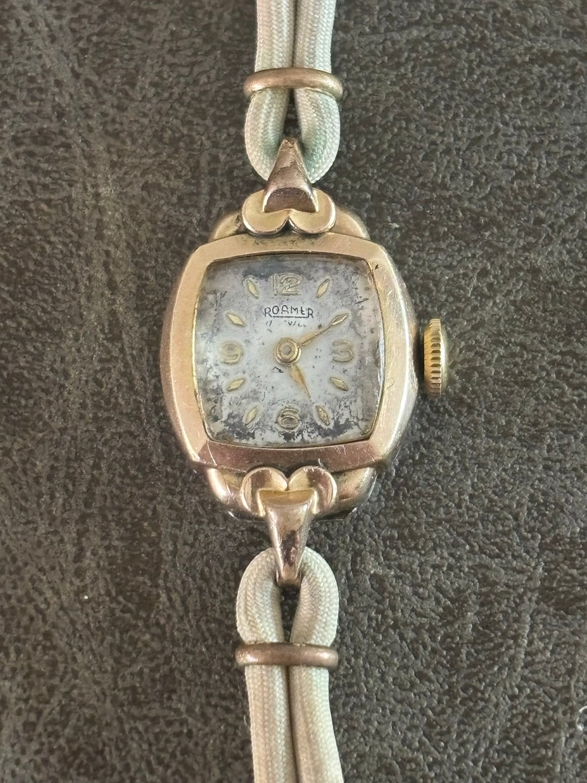 Vintage Roamer Dameshorloge - Verguld met Stalen Achterkant, Sieraden, Tassen en Uiterlijk, Antieke sieraden, Ophalen of Verzenden