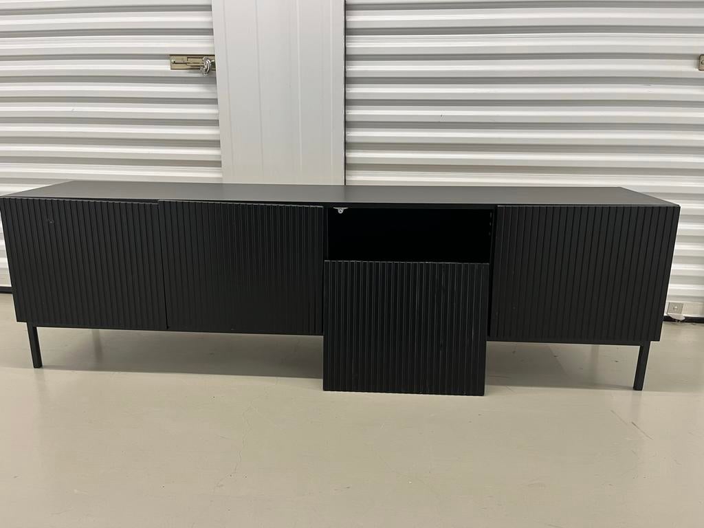 Leen Bakker TV-kast - Zwart - Kleine reparatie nodig, Ophalen, Gebruikt, 150 tot 200 cm, Minder dan 100 cm