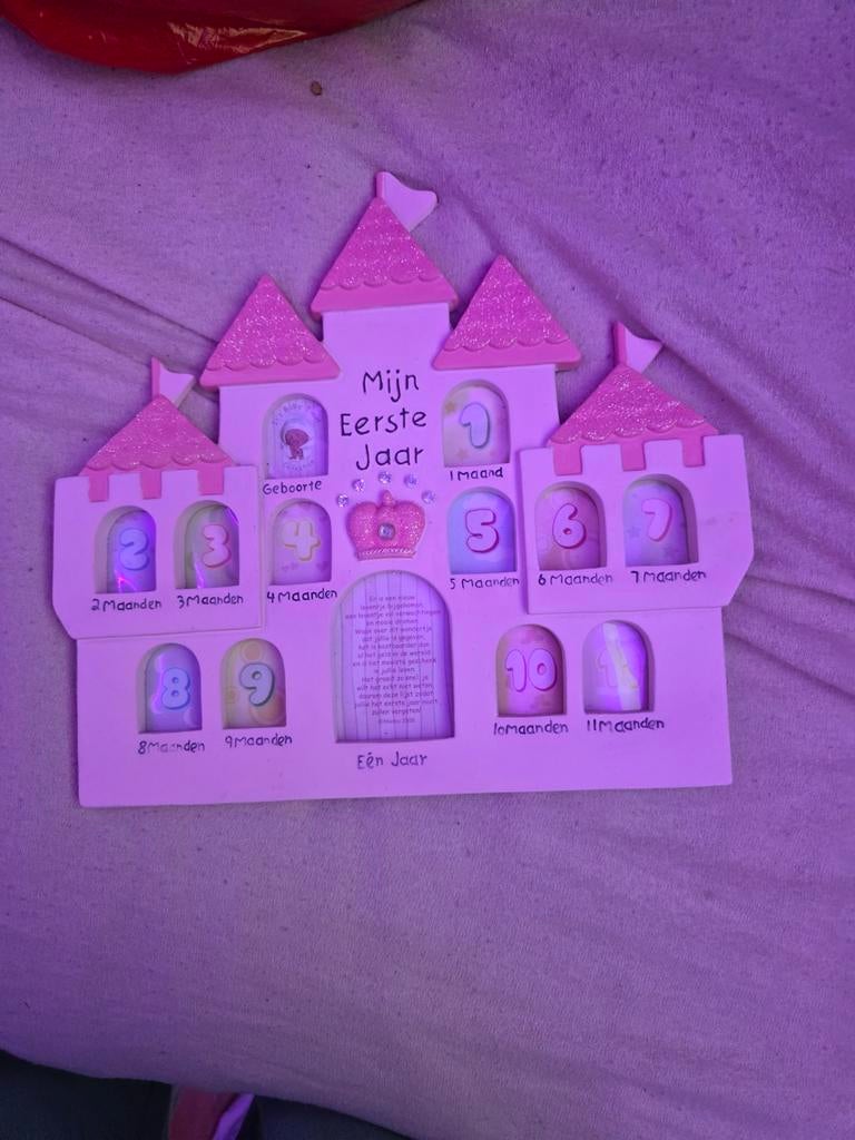 Mijn Eerste Jaar fotolijst kasteel roze, Ophalen of Verzenden