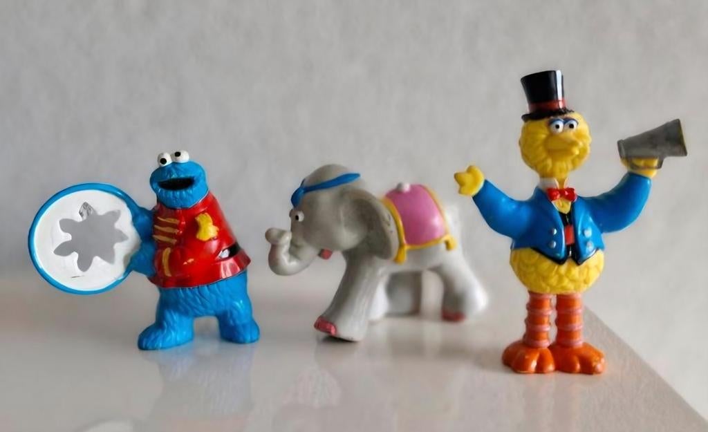 Drie poppetjes Sesamstraat Circus, Ophalen of Verzenden, Zo goed als nieuw