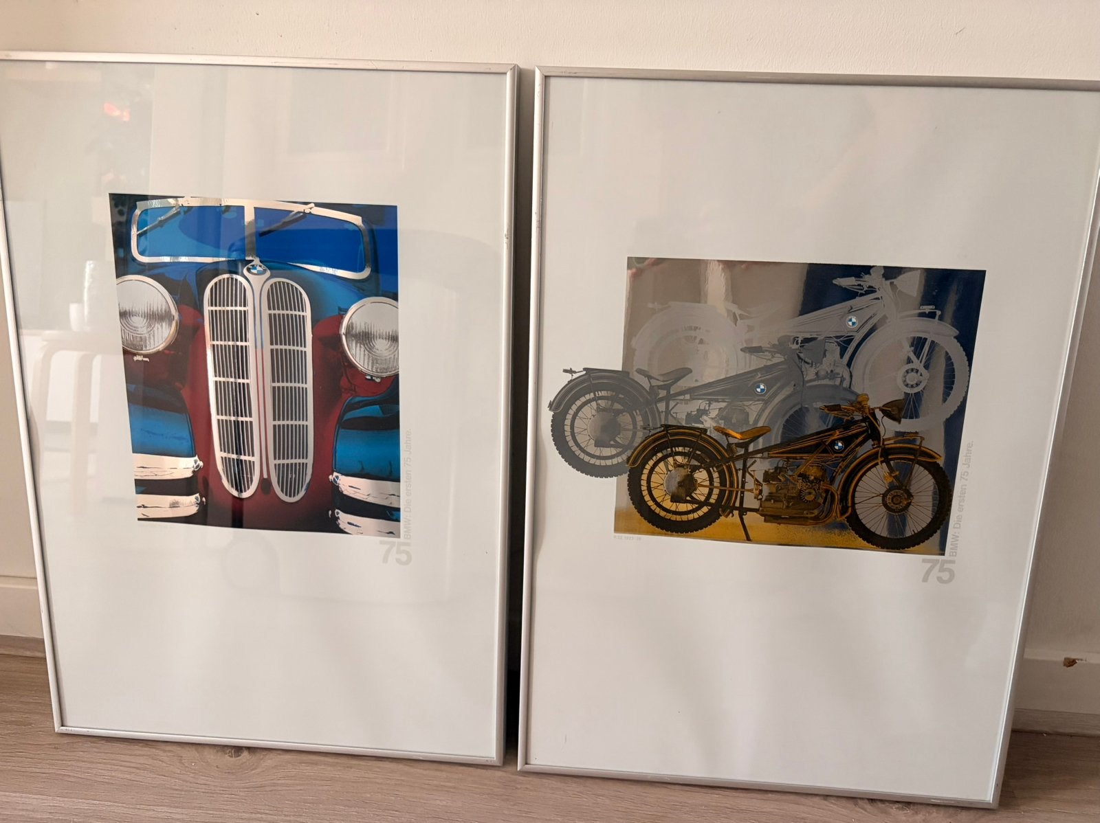 BMW 75 jarig bestaan kunst twee stuks, Antiek en Kunst, Kunst | Litho's en Zeefdrukken, Ophalen
