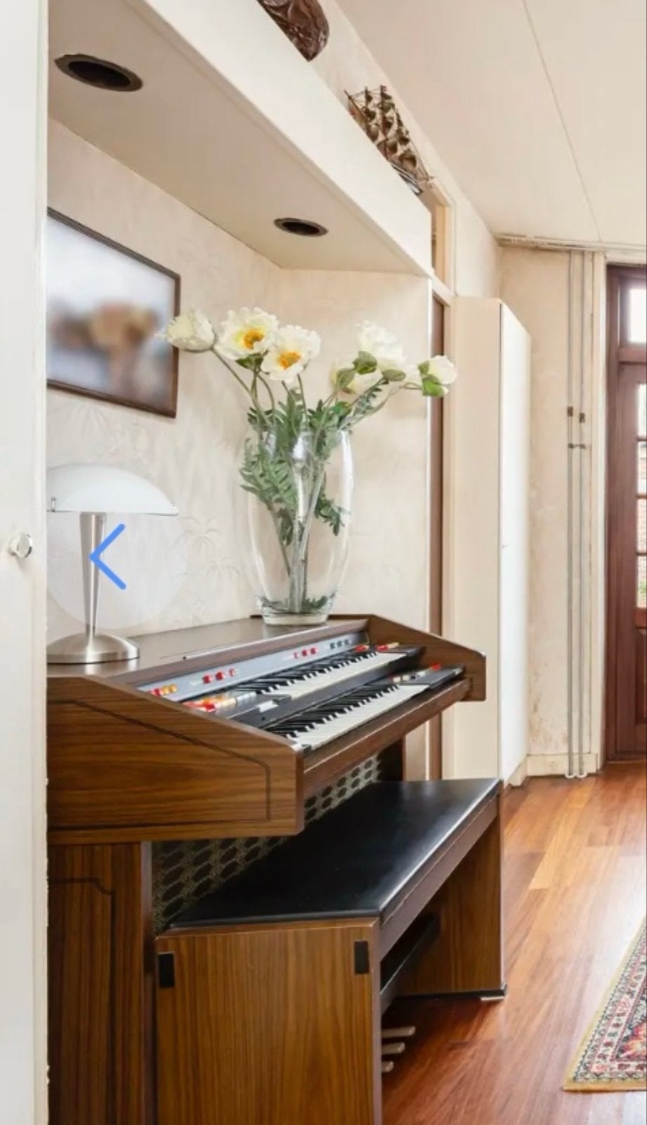 Elektrisch orgel met twee klavieren en bankje, Ophalen