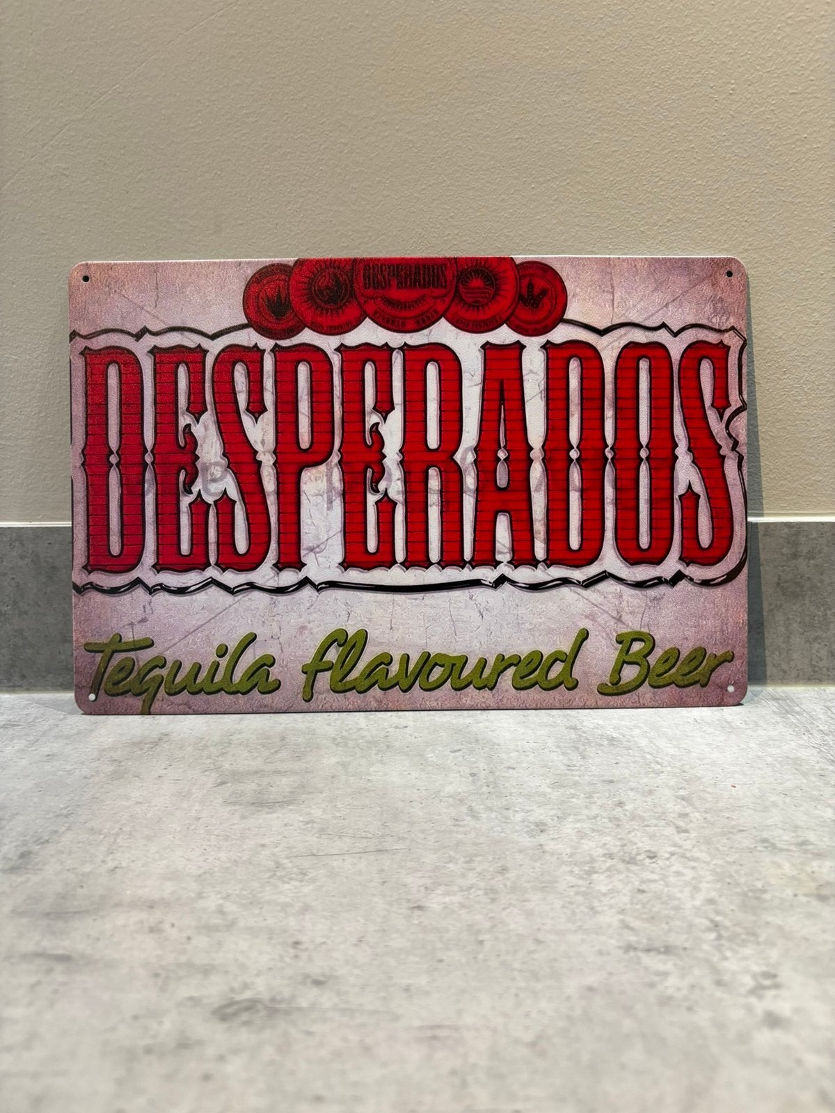 Mancave Bar Café Wanddecoratie metalen bordje Desperados, Ophalen of Verzenden, Zo goed als nieuw, Reclamebord