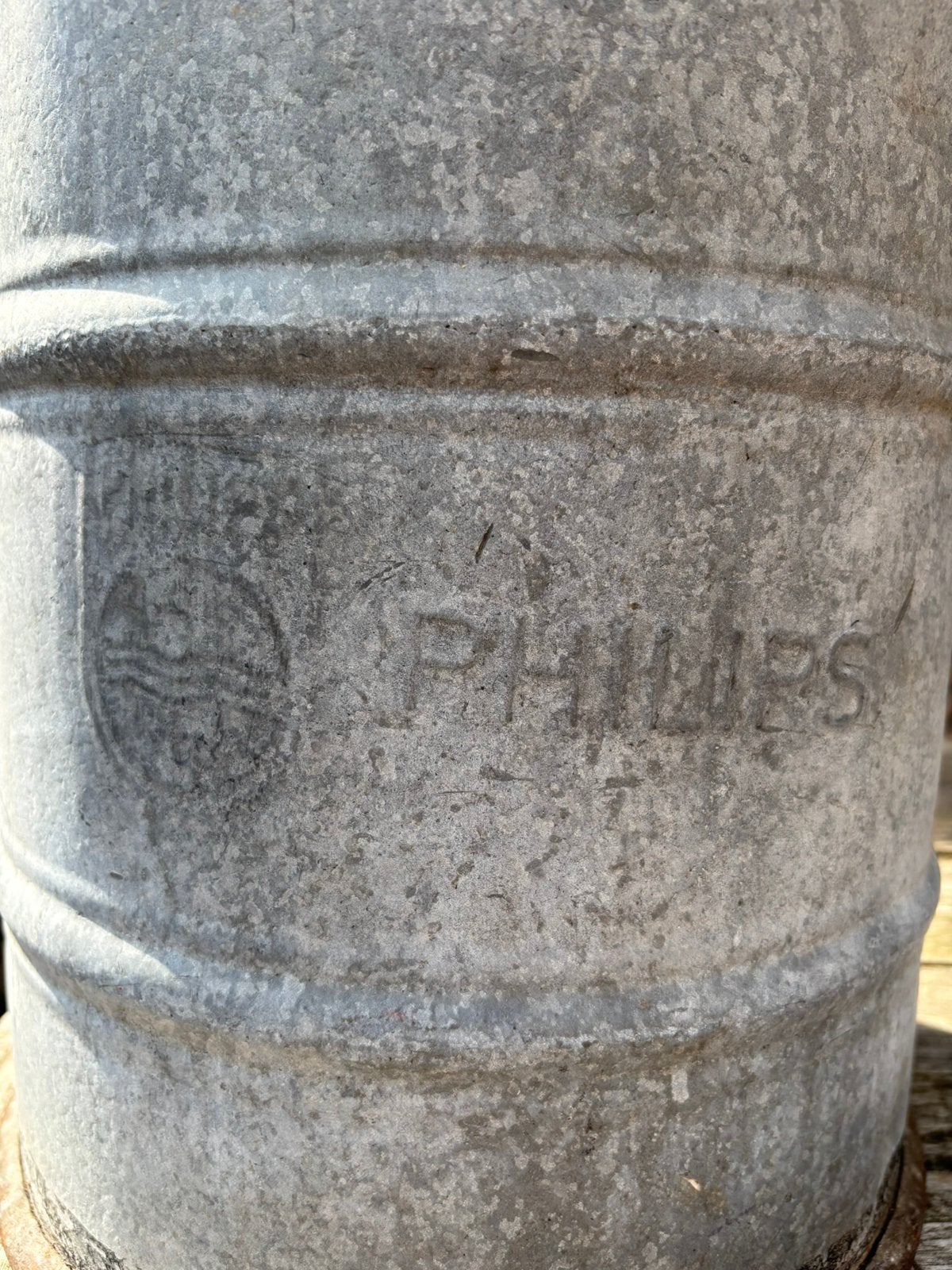 Philips zinken oliekan , mooi voor  tuin/terras/interieurs., Ophalen of Verzenden