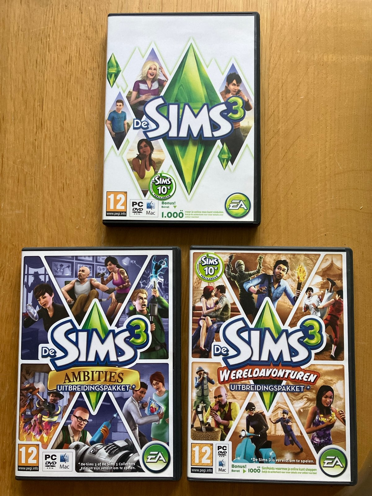 De Sims 3 + Ambities + Wereldavonturen (PC/Mac), Spelcomputers en Games, Ophalen, Gebruikt, 1 speler, Vanaf 12 jaar