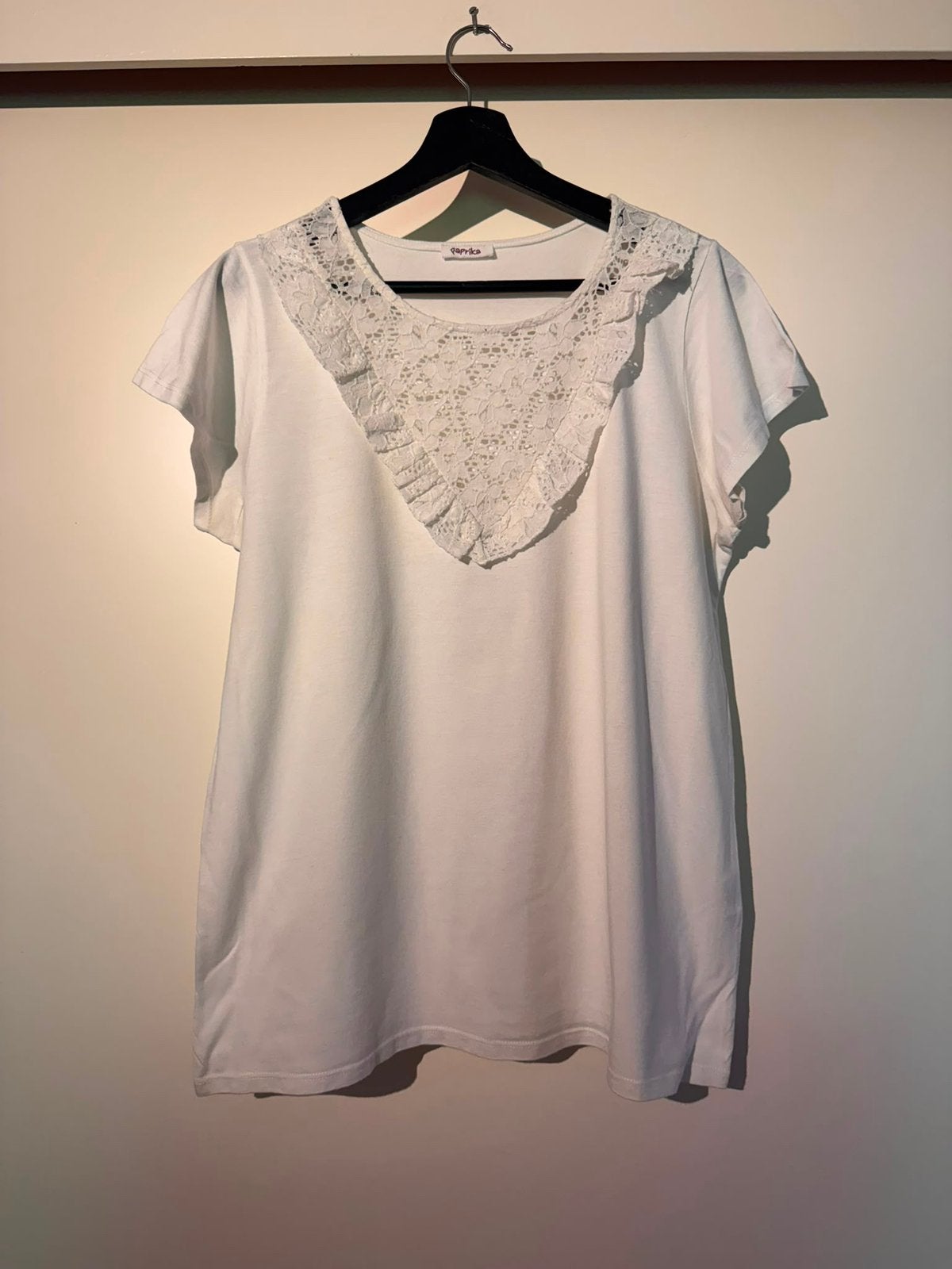 Wit paprika shirt maat S/44, Wit, Maat 42/44 (L), Ophalen of Verzenden, Zo goed als nieuw