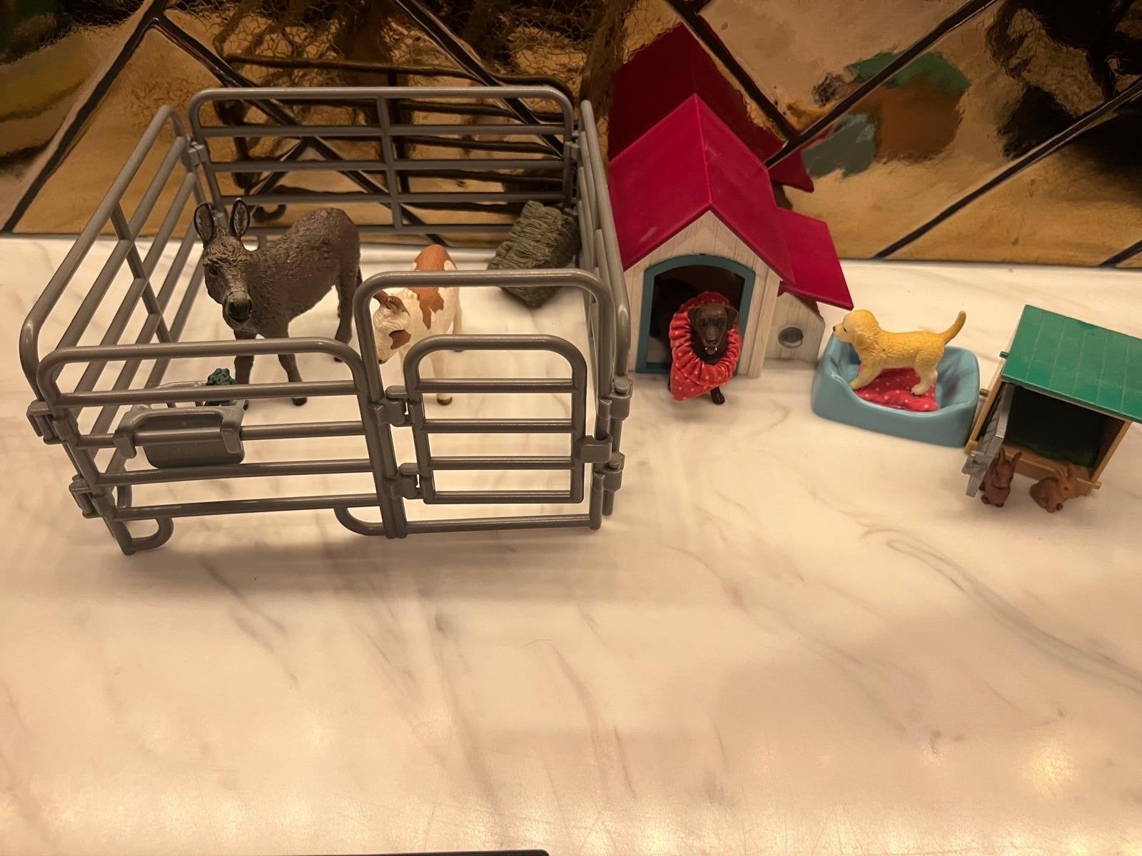 Schleich boerderij speelset met dieren en accessoires, Ophalen, Zo goed als nieuw