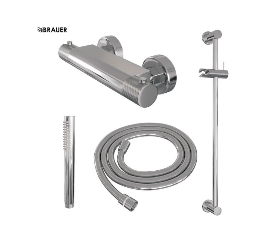 BRAUER CHROME CARVING OPBOUW DOUCHE THERMOSTAATKRAAN SET 01, LUDOLF DE JONGHSTRAAT 41N 3043 JD ROTTERDAM, Nieuw, Ophalen of Verzenden