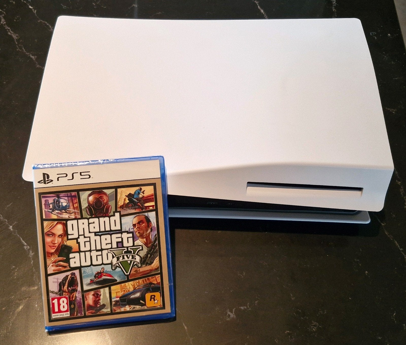 PlayStation 5 Disc Edition met GTA V (3.3v chip vervangen), Ophalen of Verzenden, Gebruikt, Playstation 5