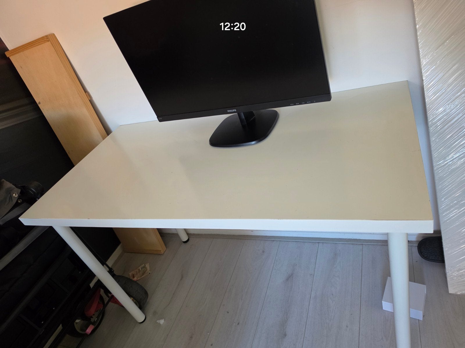 IKEA Lagkapten wit bureau met 4 poten, Ophalen, Demontabel, Gebruikt, IKEA