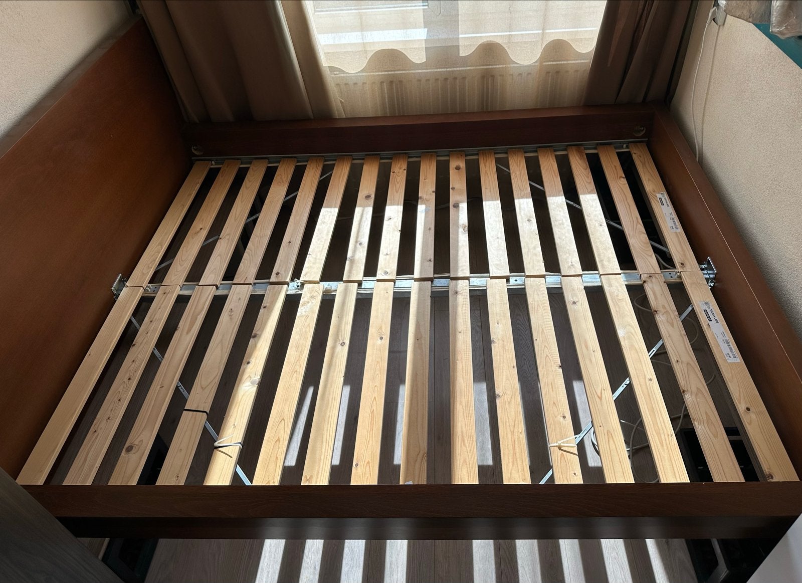 IKEA Malm bed 160x200 met lattenbodem, Ophalen, Gebruikt, Bruin, Tweepersoons