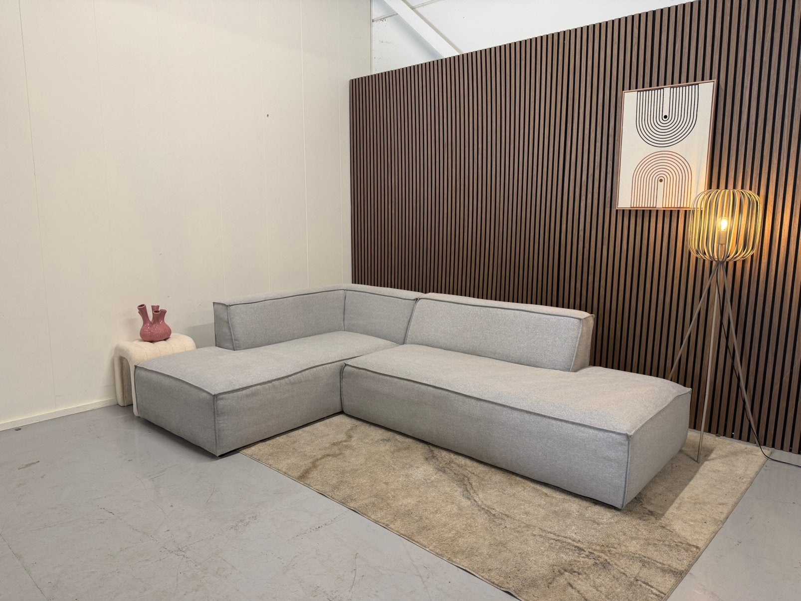 Nous Living - Newton - Hoekbank Lichtgrijs Zeer Nette Staat, Ophalen of Verzenden, Zo goed als nieuw, 150 cm of meer, Vierpersoons of meer