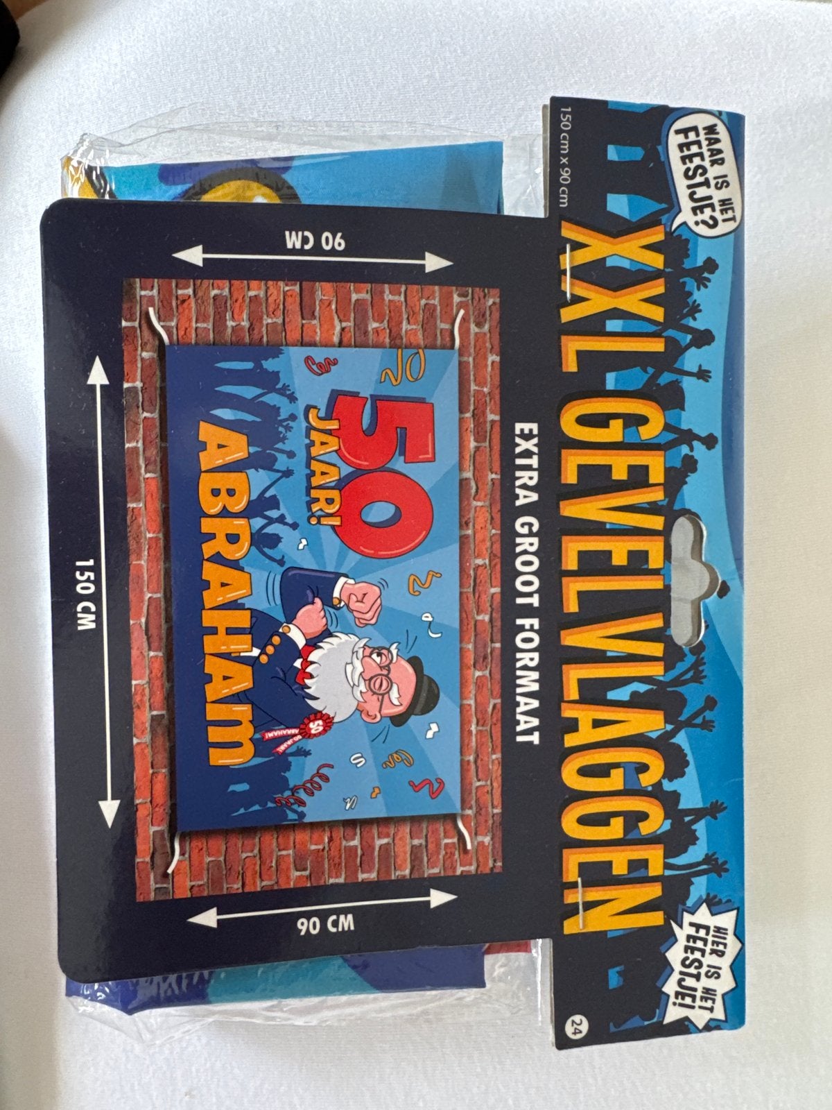 !! XXL gevelvlag 50 jaar Abraham !!, Ophalen of Verzenden, Nieuw, Versiering, Abraham of Sarah