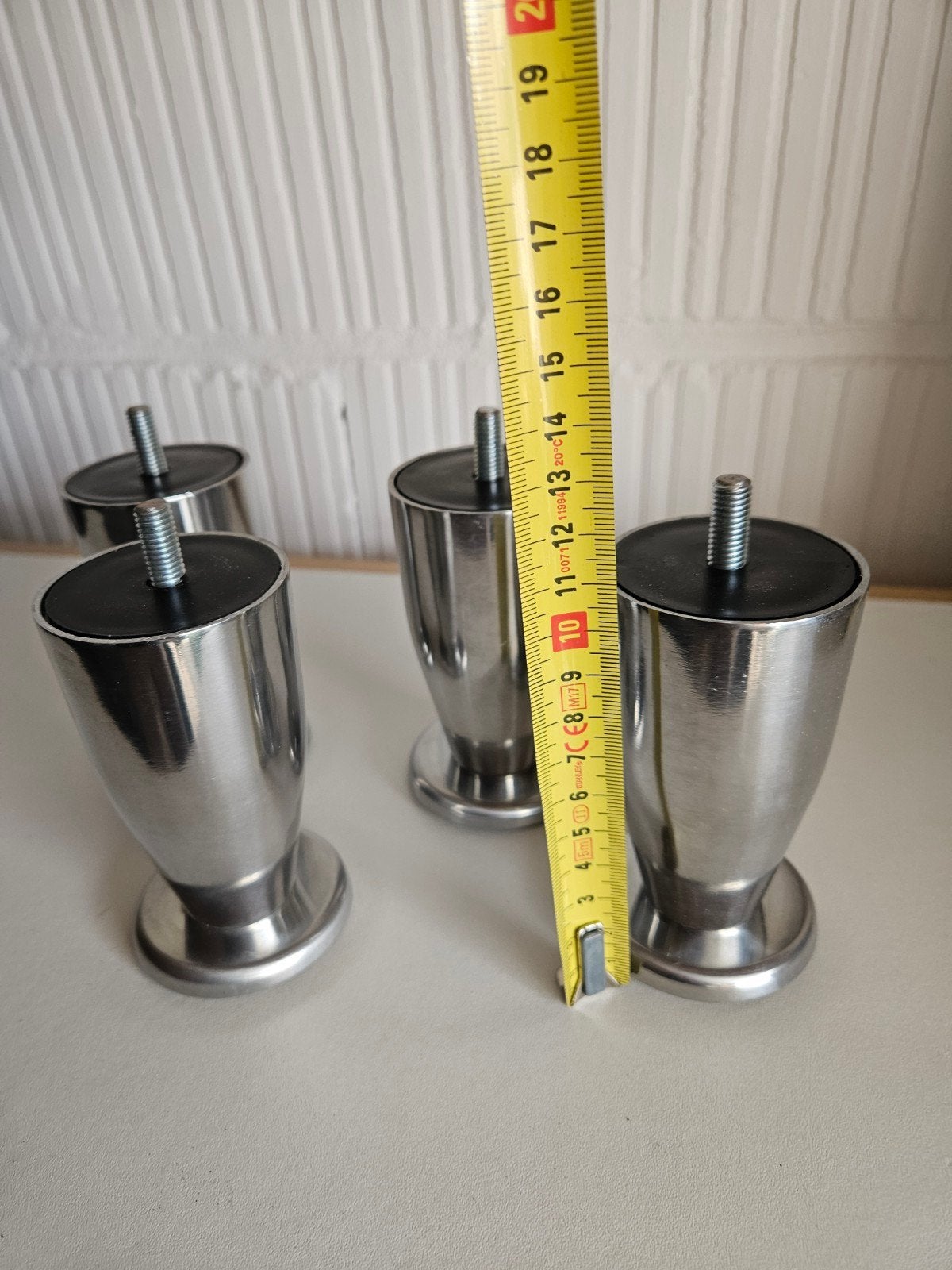 Set van 4 RVS meubelpoten - 10 cm hoog, Ophalen of Verzenden, Gebruikt