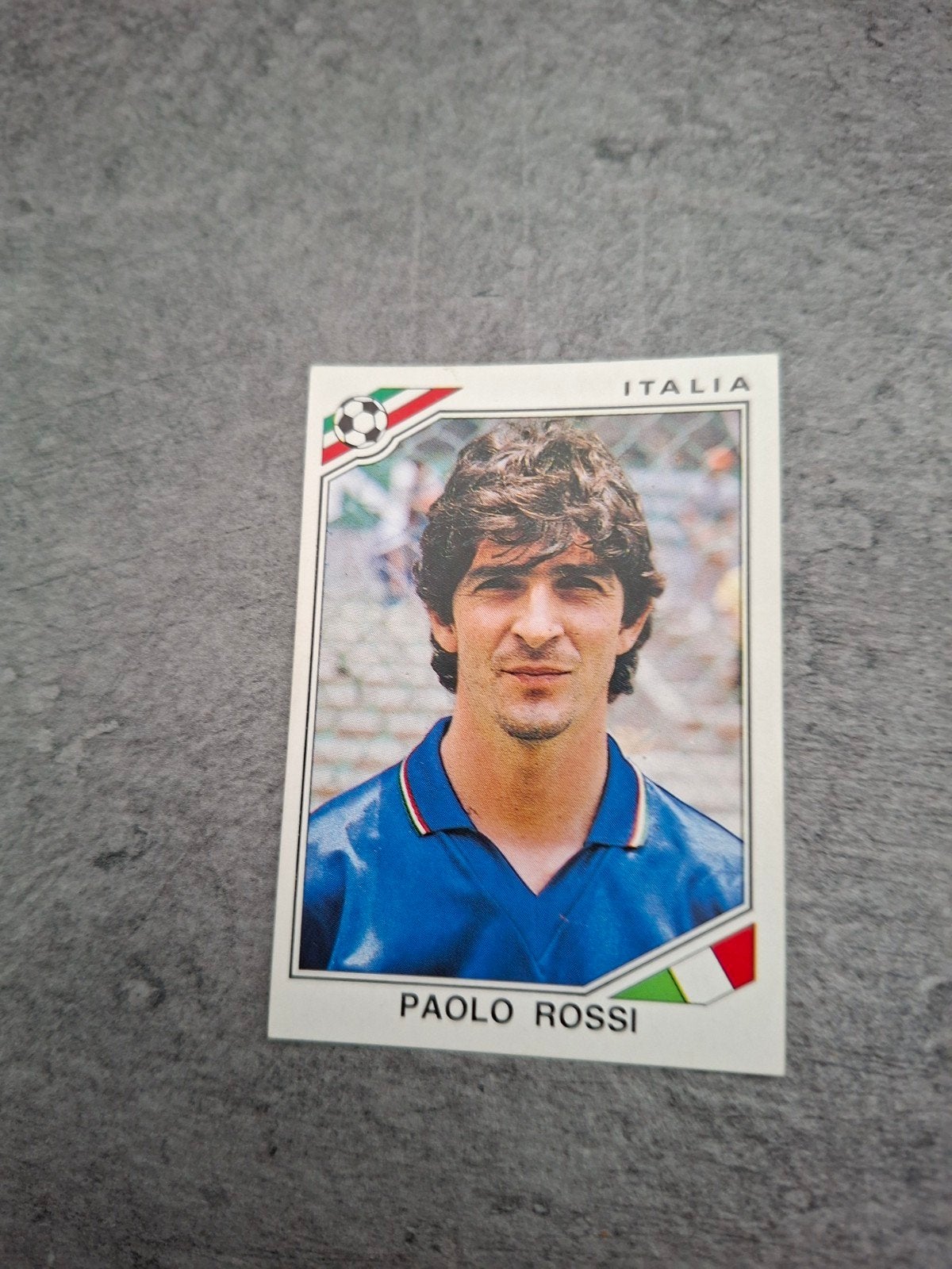 Panini sticker WK 86 Mexico. Paolo Rossi Italië., Ophalen of Verzenden, Zo goed als nieuw, Sticker