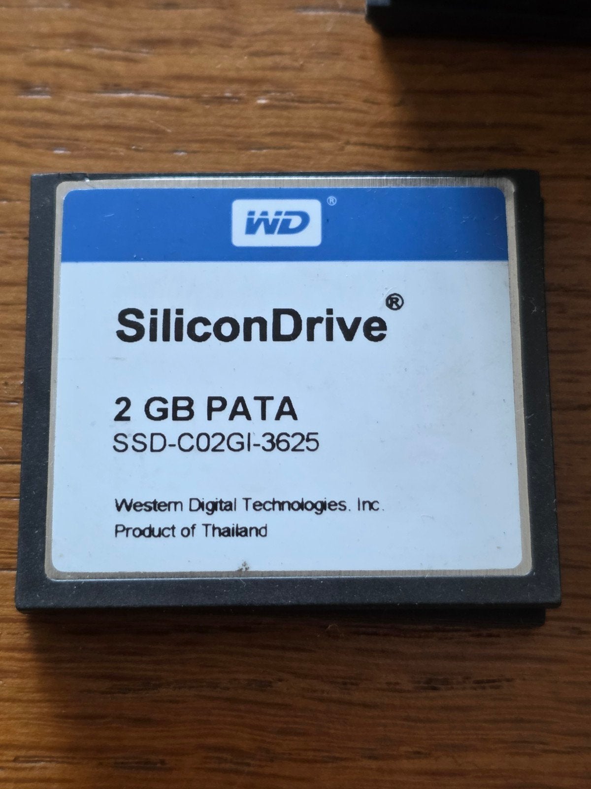 WD SiliconDrive 2GB PATA SSD - Compact Flash Card, Audio, Tv en Foto, Fotografie | Geheugenkaarten, Gebruikt, Ophalen of Verzenden
