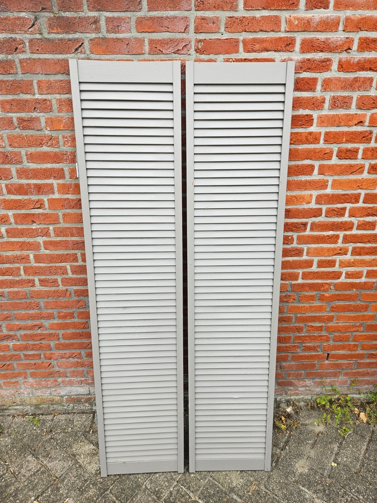 Louvre deurtjes grijs, Doe-het-zelf en Verbouw, Deuren en Horren, Ophalen, Minder dan 80 cm, Binnendeur, Minder dan 200 cm