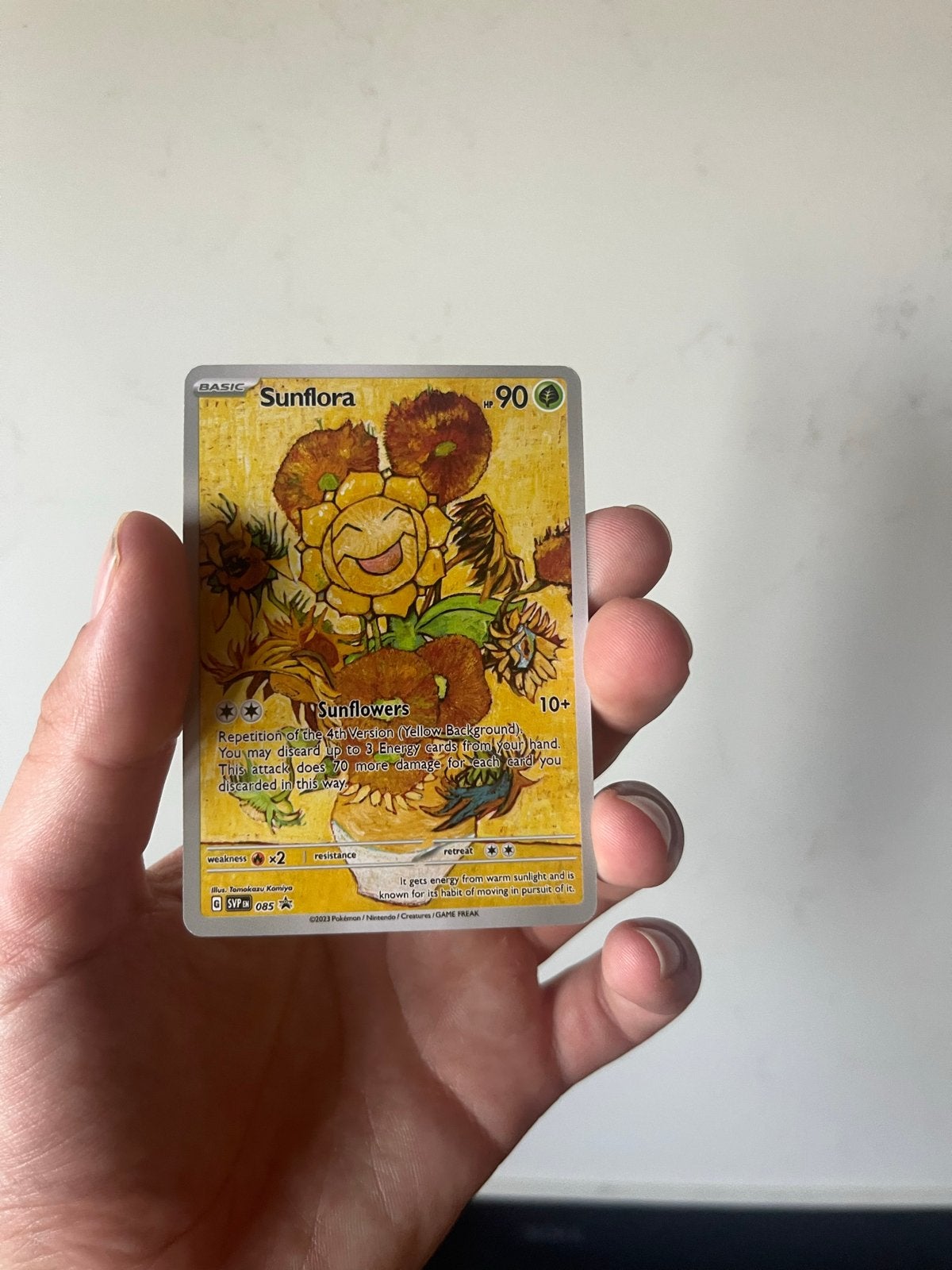 Pokémon Sunflora (Van Gogh) SWSH285 Promo Kaart, Ophalen of Verzenden, Zo goed als nieuw, Losse kaart, Foil