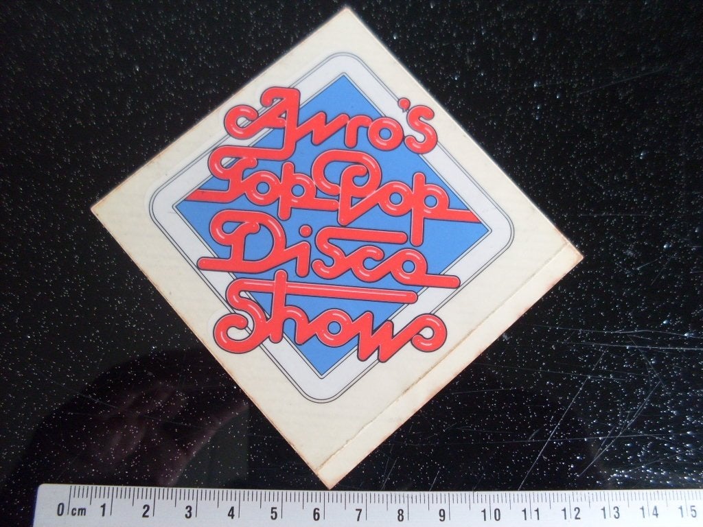 ruit sticker avro's toppop disco show top pop muziek, Verzenden, Zo goed als nieuw, Film, Tv of Omroep