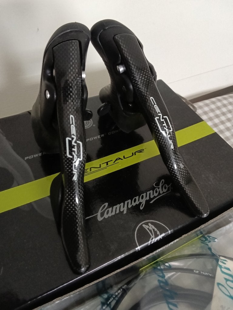Campagnolo Centaur remgrepen/shifters 2x 10 speed (carbon), Fietsen en Brommers, Fietsonderdelen, Remmen, Racefiets, Campagnolo