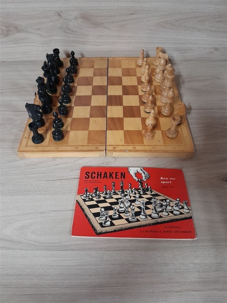 Schaak set hout - s3033, Verzenden, Zo goed als nieuw