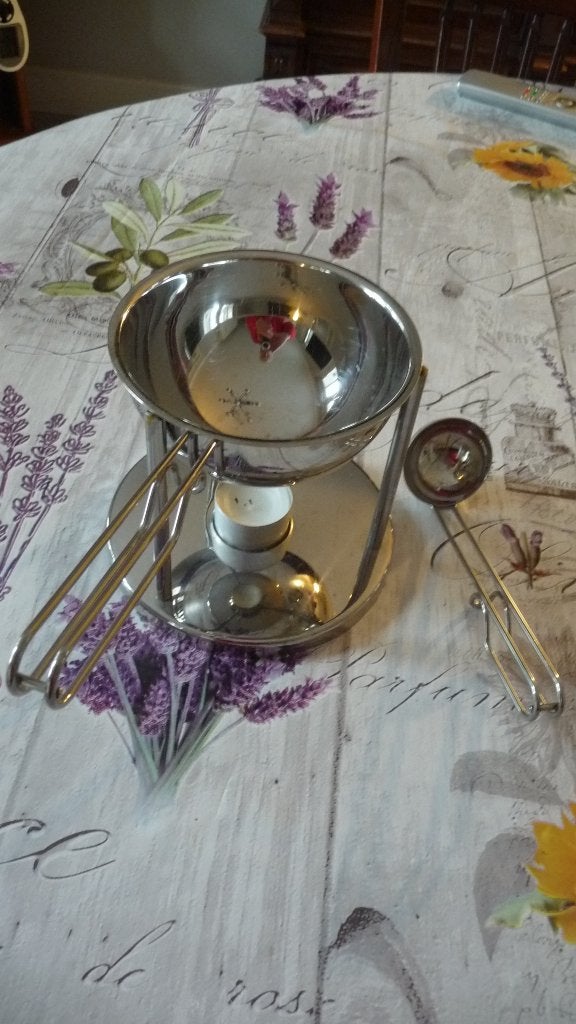 Saus-juswarmer/chocoladewarmer/fondue, Huis en Inrichting, Overige typen, Zilver, Ophalen of Verzenden, Zo goed als nieuw