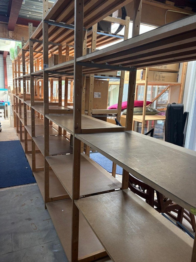 Houten magazijn stellingen, Doe-het-zelf en Verbouw, Ophalen, Minder dan 25 mm, Zo goed als nieuw, 200 tot 250 cm