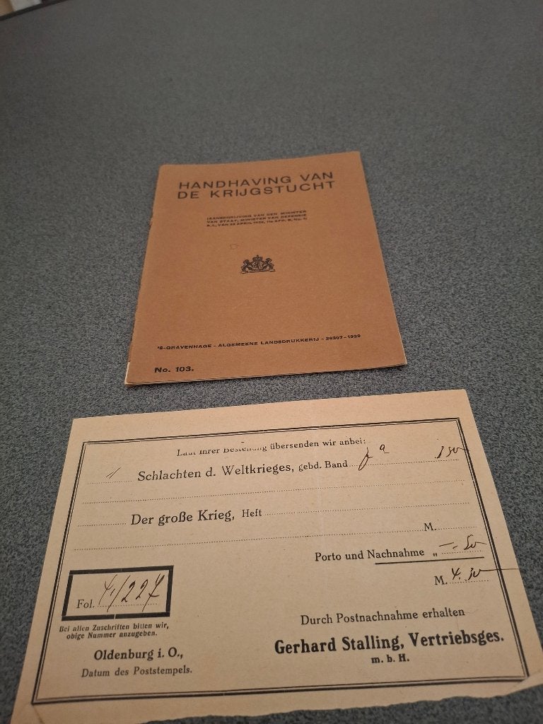 handhaving van de krijgstucht 1936 plus bijlage, zie fot-oms, Boeken, Tweede Wereldoorlog, Minister van Defensie 1936, Ophalen of Verzenden