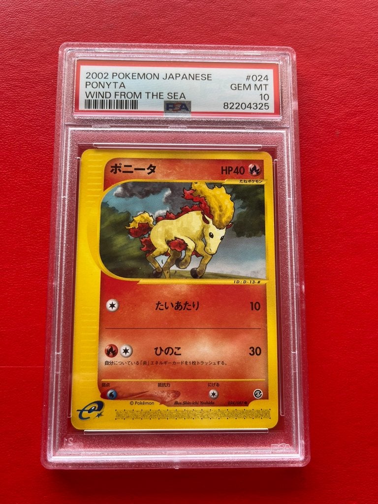 PSA 10 Pokemon 2002 Japanese Ponyta Wind From The Sea 024, Ophalen of Verzenden, Nieuw, Losse kaart