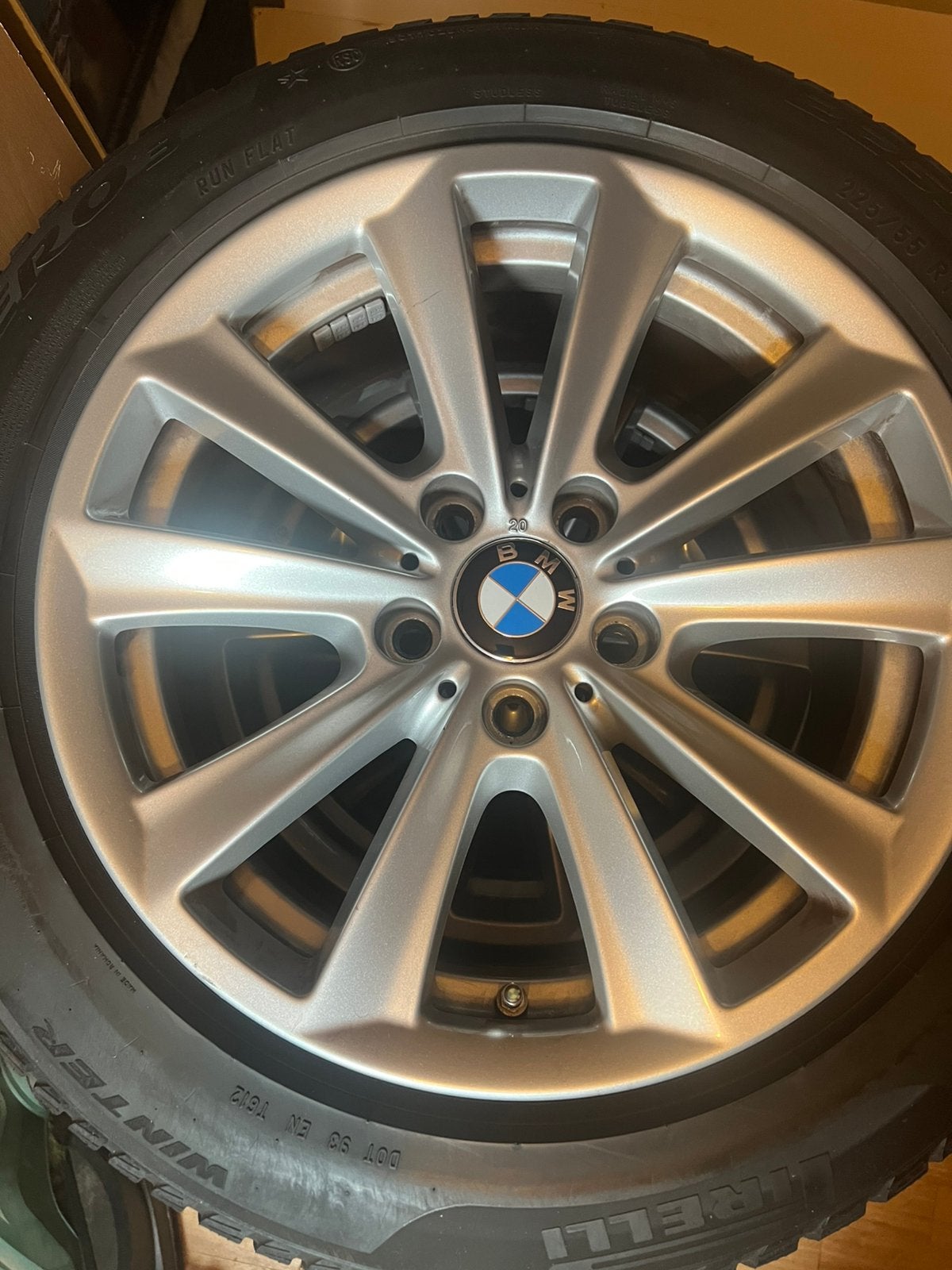 Originele BMW f10 velgen 17 inch met winterbanden, Ophalen, Gebruikt, Banden en Velgen, 17 inch