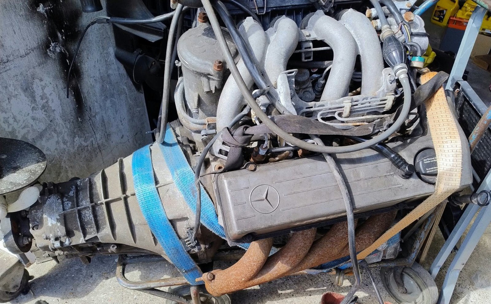 Mercedes W124 200 Diesel Motor, Versnellingsbak & Radiateur, Ophalen of Verzenden, Gebruikt, Mercedes-Benz
