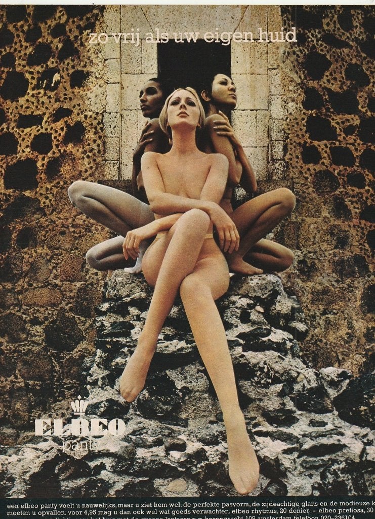 Retro reclame 1971 Elbeo panty's bijna naakte vrouwen, Verzamelen, Verzenden, Overige typen