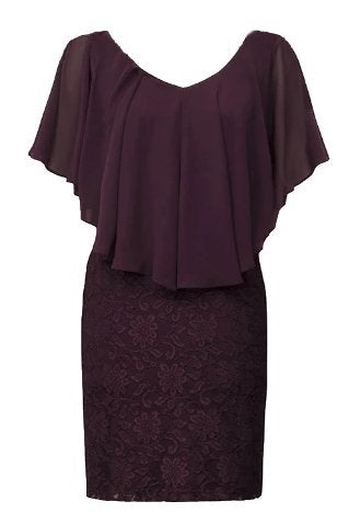 Joseph Ribkoff prachtig aubergine/kanten chique jurk mt M, Maat 38/40 (M), Overige kleuren, ., Joseph Ribkoff