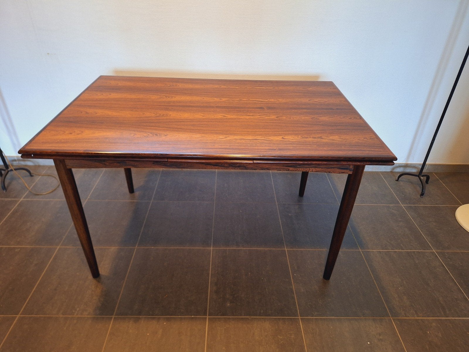 Vintage palissanderhouten eettafel Denemarken midcentury, Huis en Inrichting, Tafels | Eettafels, Ophalen, 200 cm of meer, 50 tot 100 cm