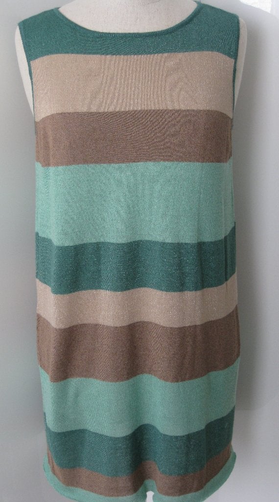 Hallhuber Jurk / Hemdjurk streep groen/beige maat L, Overige kleuren, Maat 42/44 (L), Hallhuber , Ophalen of Verzenden