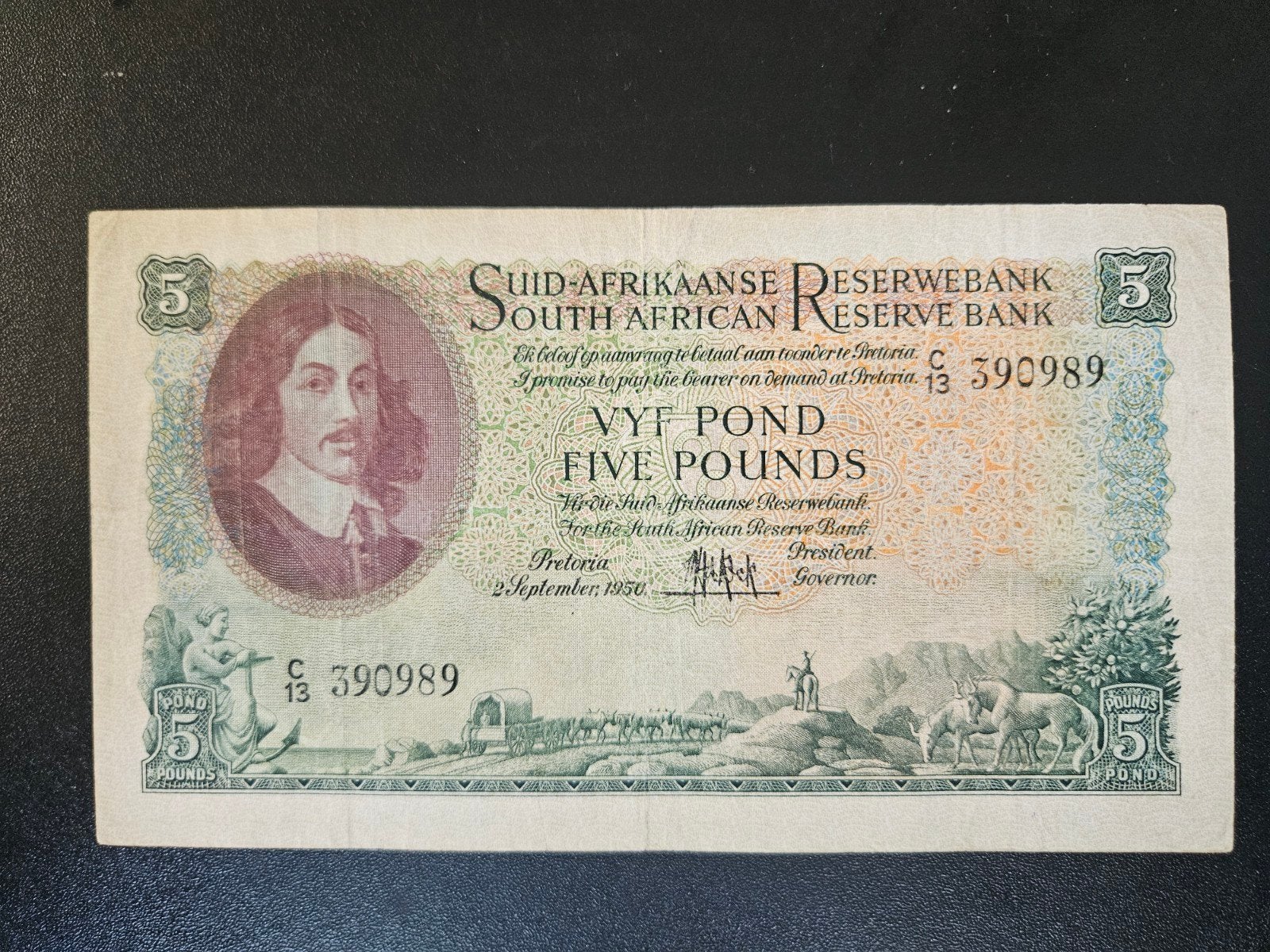 Zuid-Afrika pick 97a 1950 eerst Afrikaans, Postzegels en Munten, Ophalen of Verzenden, Zuid-Afrika, Los biljet