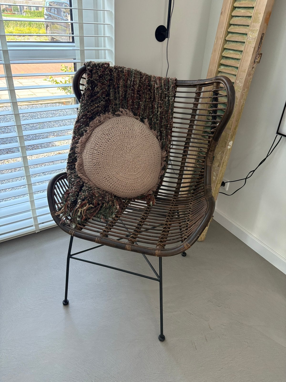 Rotan fauteuil - Zo goed als nieuw, Huis en Inrichting, Stoelen, Ophalen, Bruin, Riet of Rotan, Zo goed als nieuw