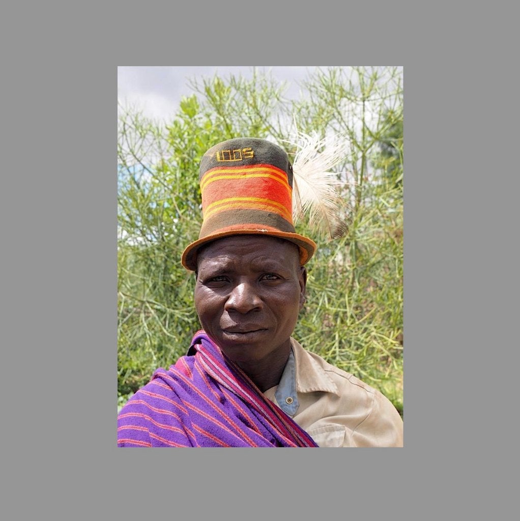 Karamojong hoed INCL.FOTO, hoofddeksel Uganda (171103-12), Natuurlijk materiaal, Afrika, Overige typen, Handgemaakt