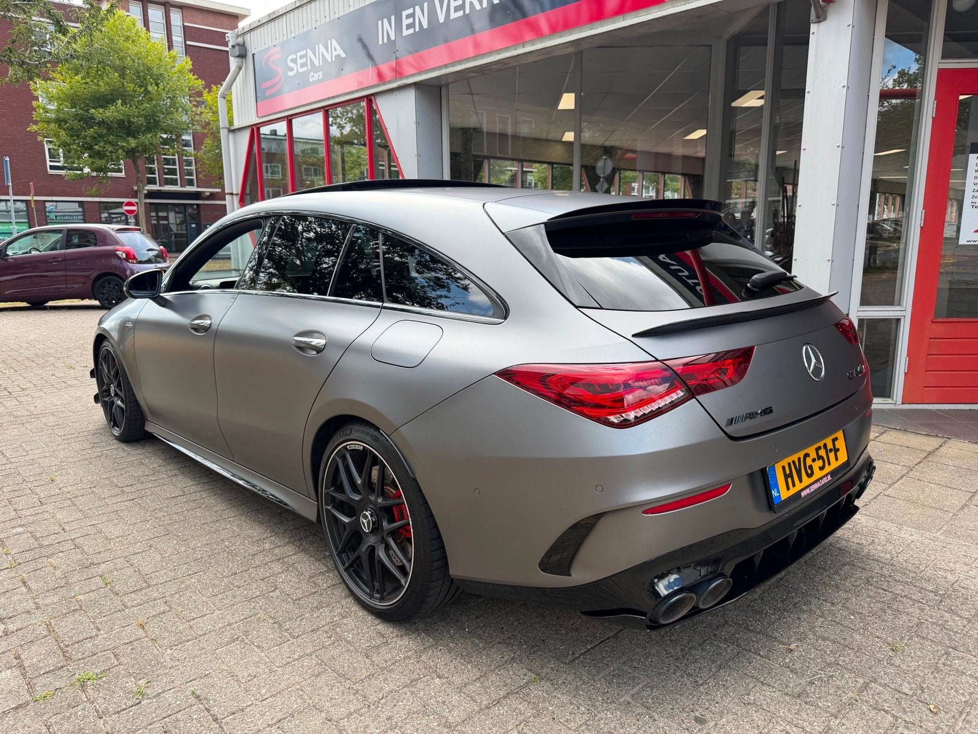 Mercedes-Benz CLA-klasse Shooting Brake AMG 45 S 4MATIC+ - F, Auto's, Automaat, Gebruikt, 4 cilinders, Leder