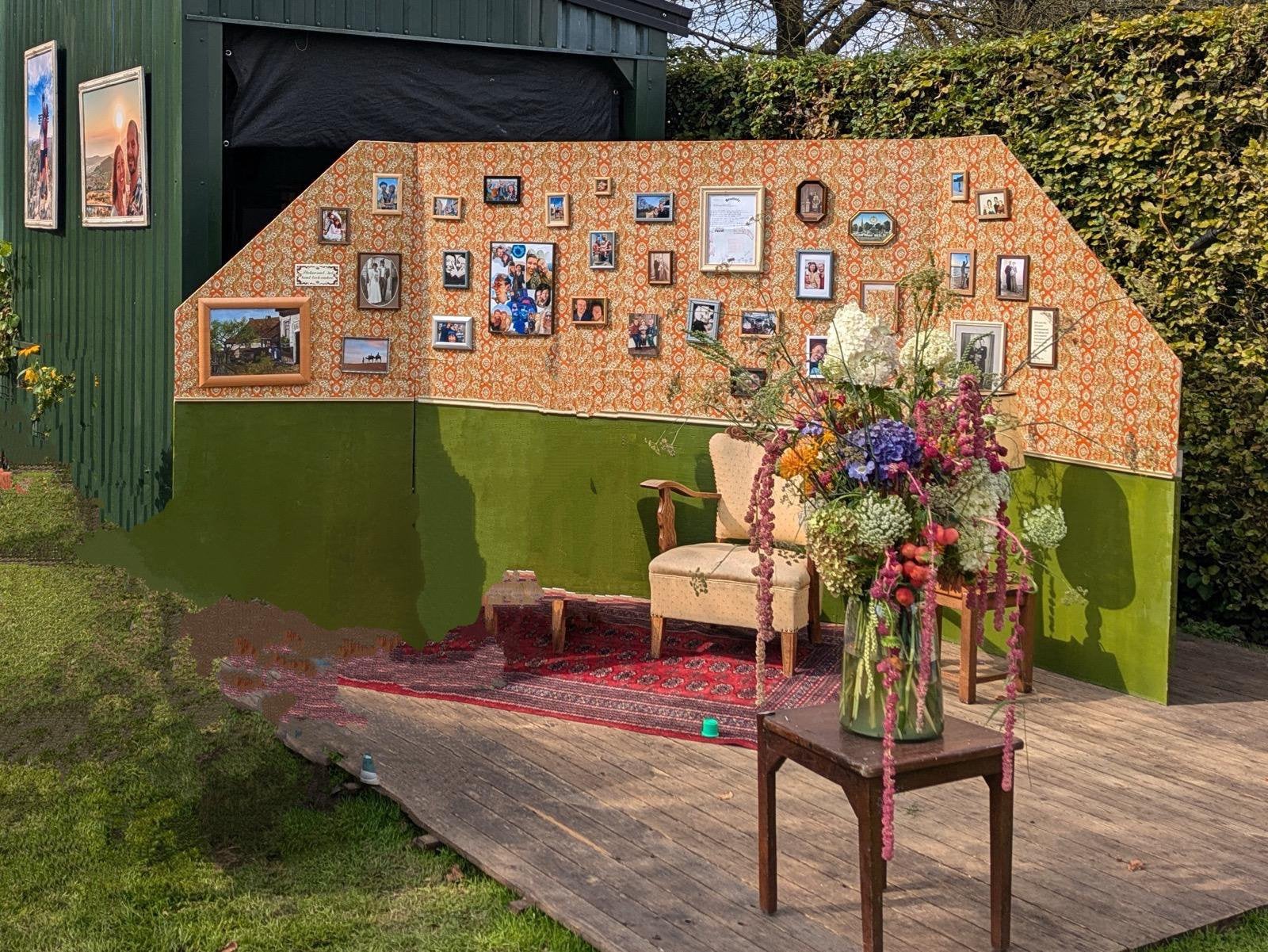 Bruiloft decoratie fotowand / vintage hoekje, Ophalen, Geboorte of Huwelijk