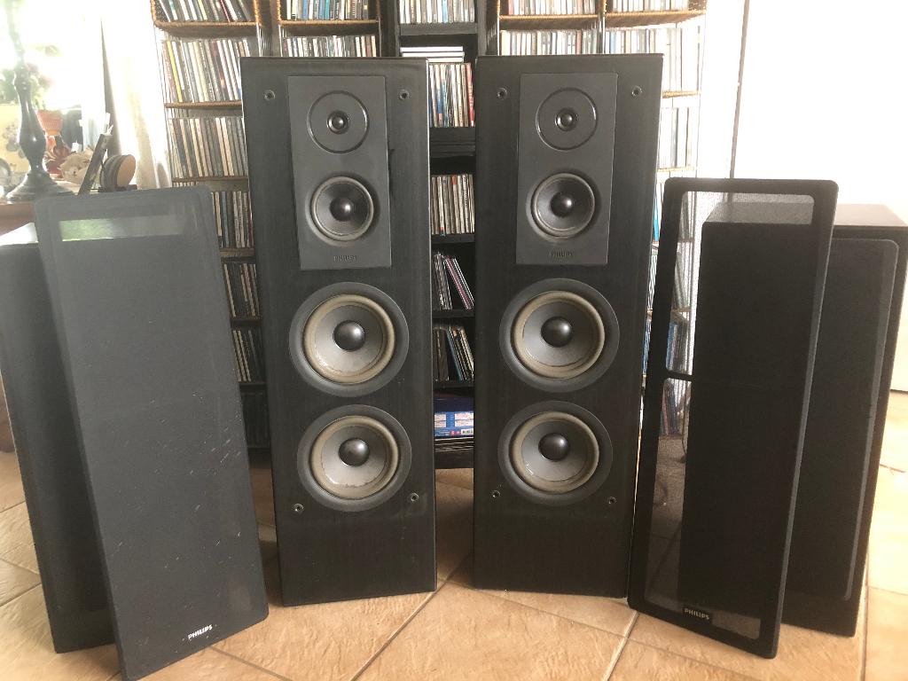 Te Koop: Philips FB840 boxen., Ophalen, Minder dan 60 watt, Front, Rear of Stereo speakers, Philips