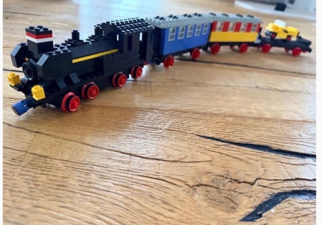Lego 182 trein loc 3 wagons 12 volt WERKENDE motor en boekje, Kinderen en Baby's, Ophalen, Overige thema's, Lego, Zo goed als nieuw